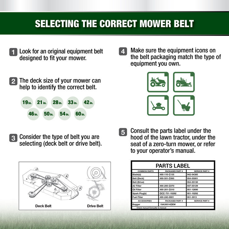 Garden Tiller Forward Drive Belt