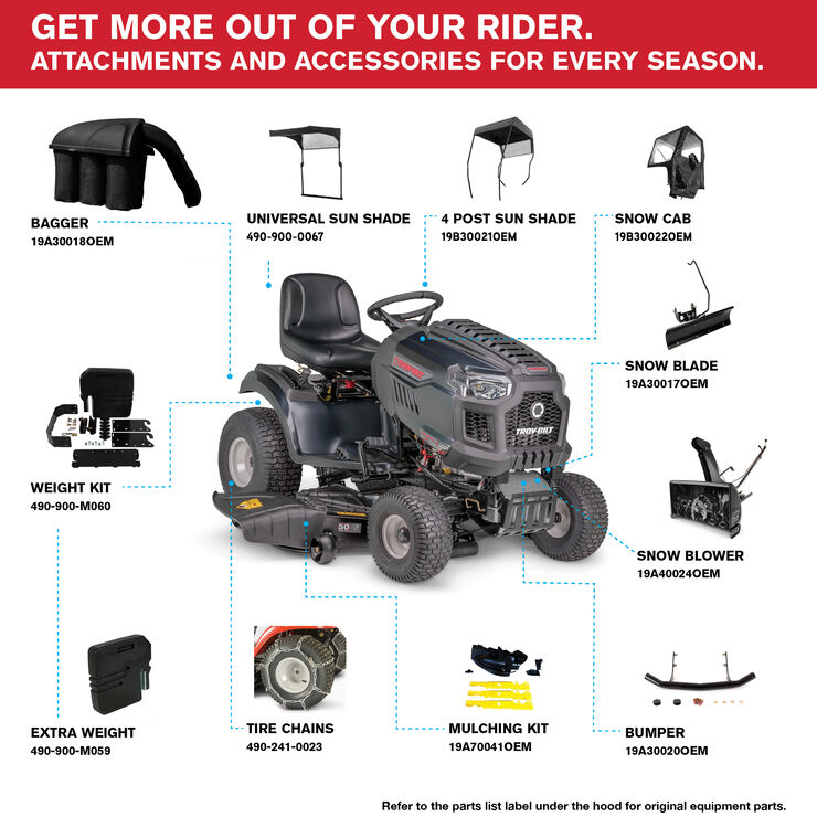 Super Bronco Xp Troy Bilt Riding Lawn Mower Attachments Super