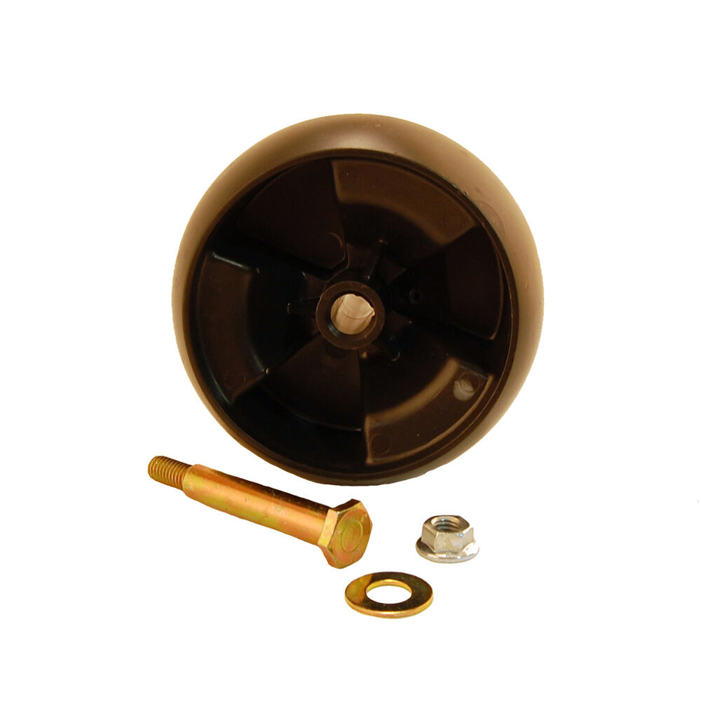 Mower deck wheels top