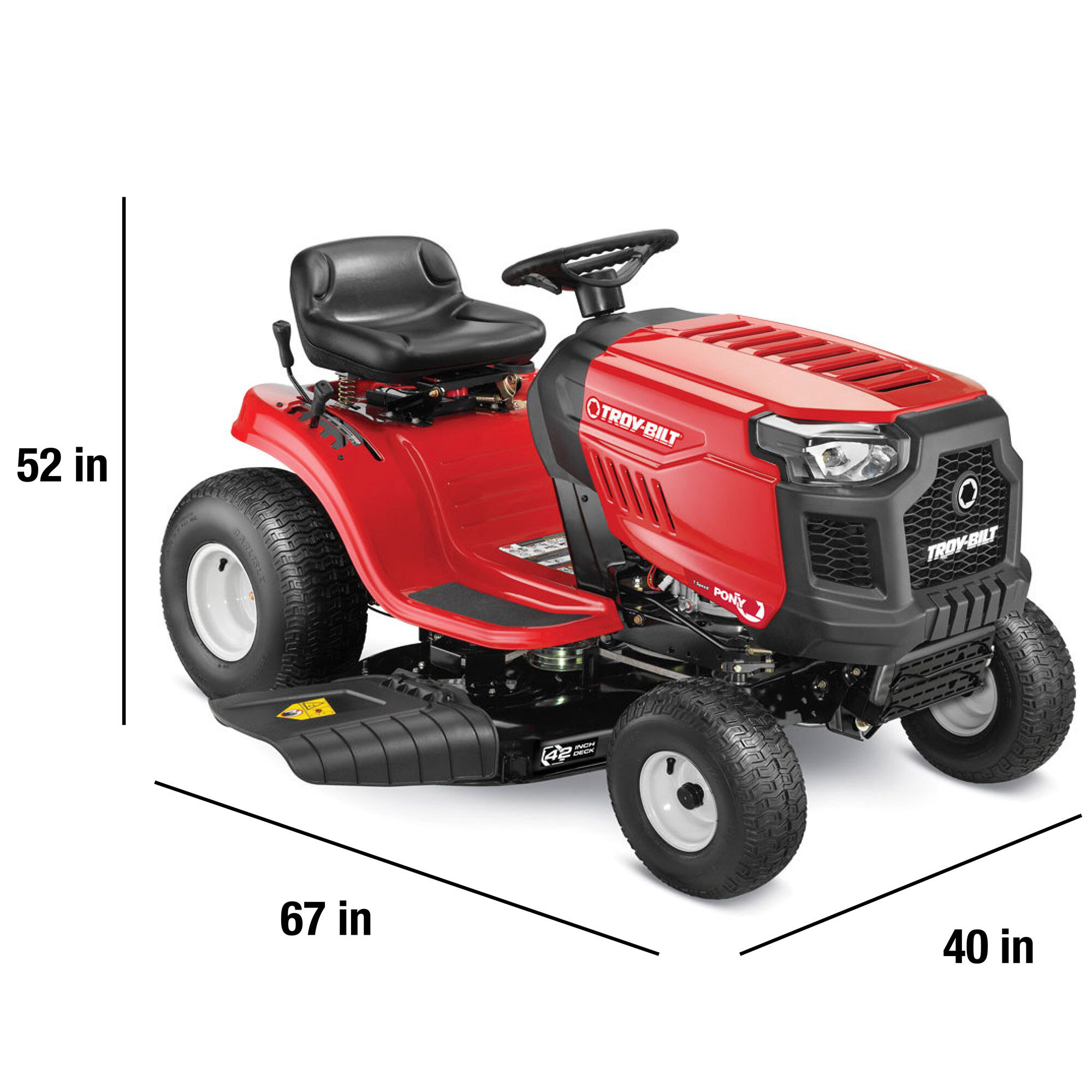 42 riding lawn mower dimensions best sale