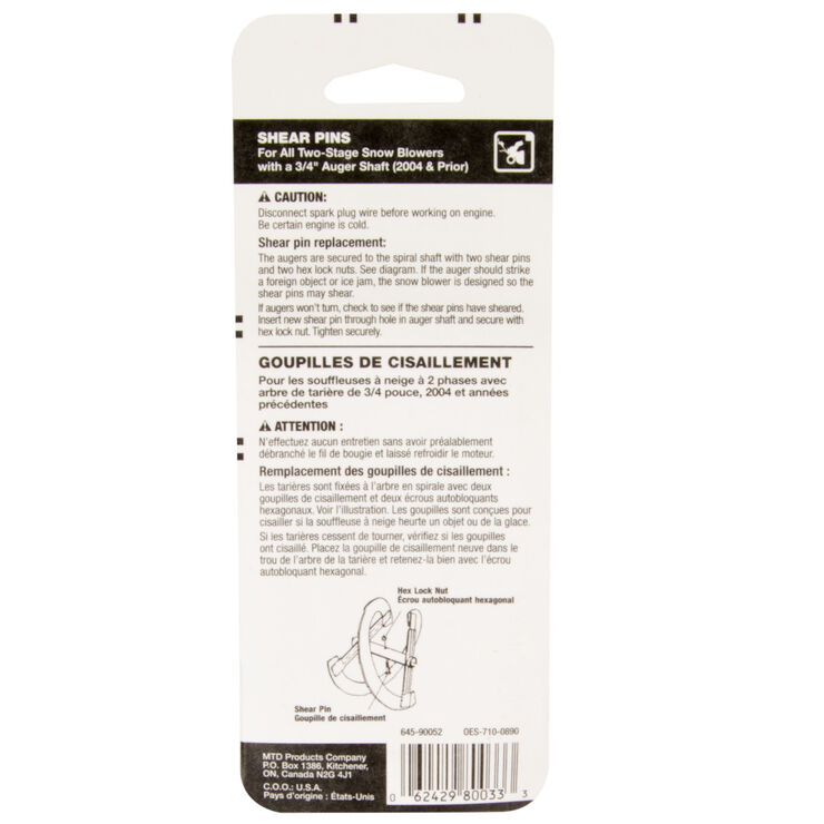 Shear Bolt Kit, 5/16-18 x 1.5&quot;