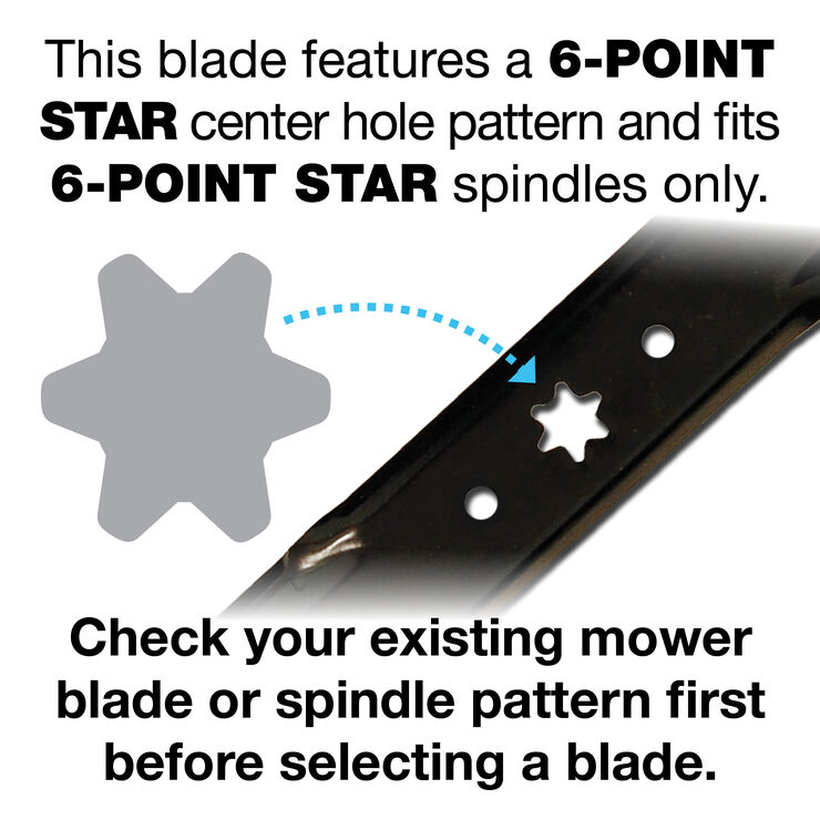 RIDING MOWER BLADE 18.5&quot; STAR CENTRE HOLE 2-IN-1 BLADE BAGS AND SIDE DISCHARGES