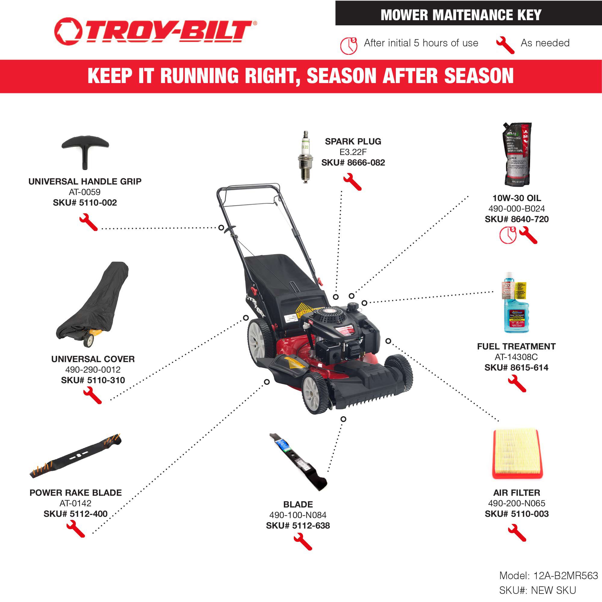 Troy bilt key start lawn mower sale
