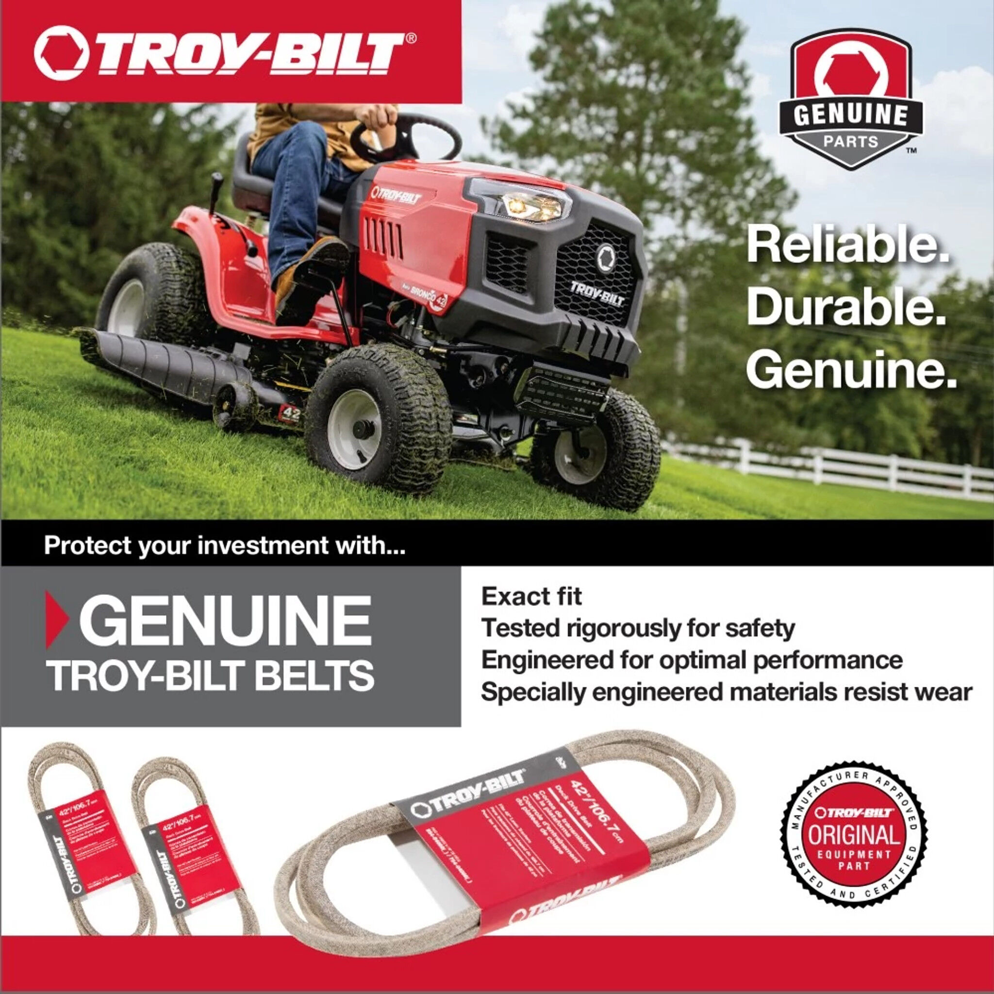 42 inch lawn mower belt store