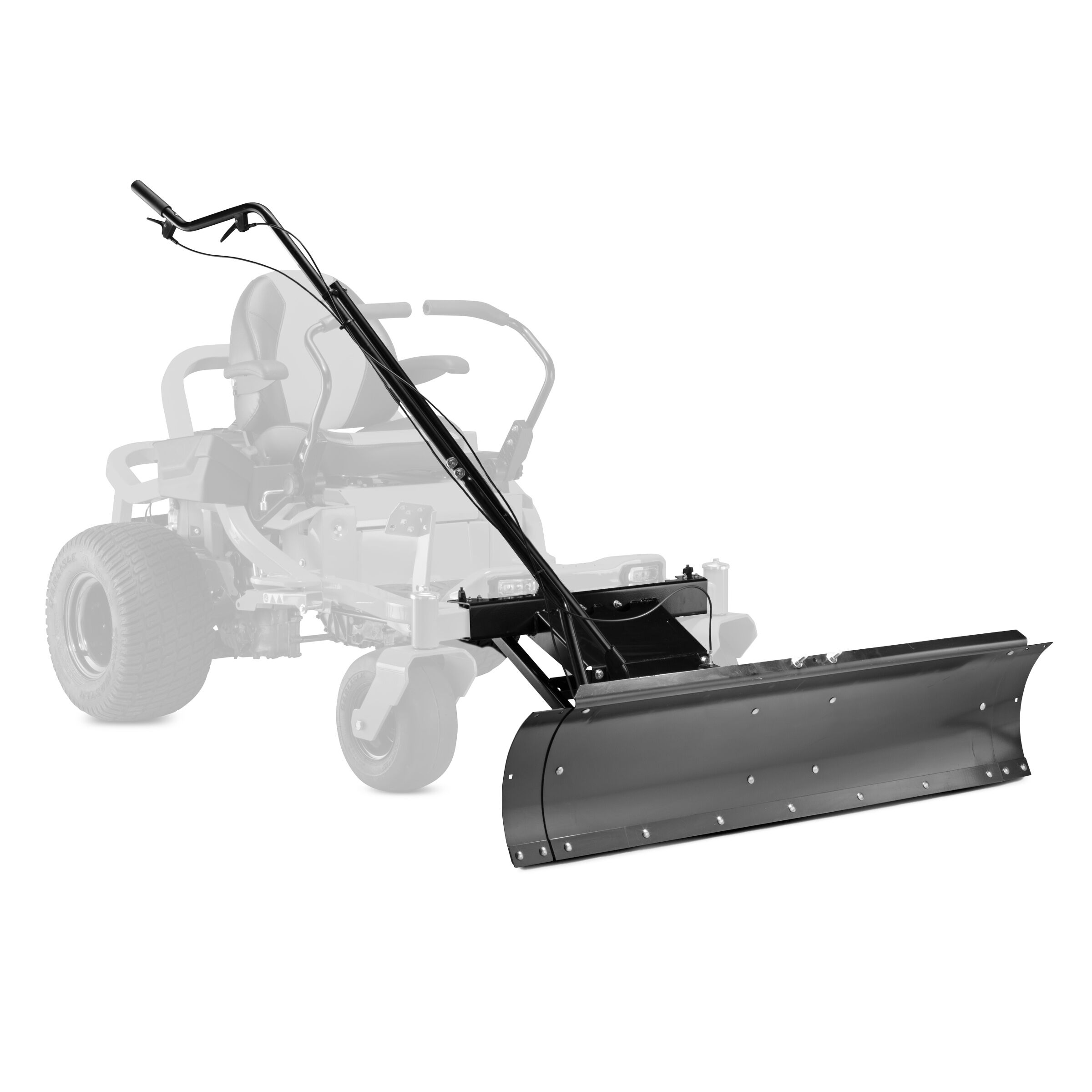 Lawn mower blade attachment outlet