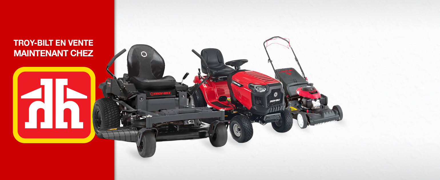 home hardware banner of available troy-bilt products