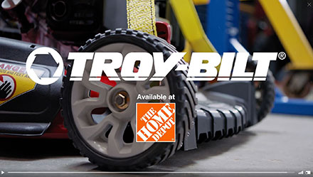 lawn mower wheel and home depot logo
